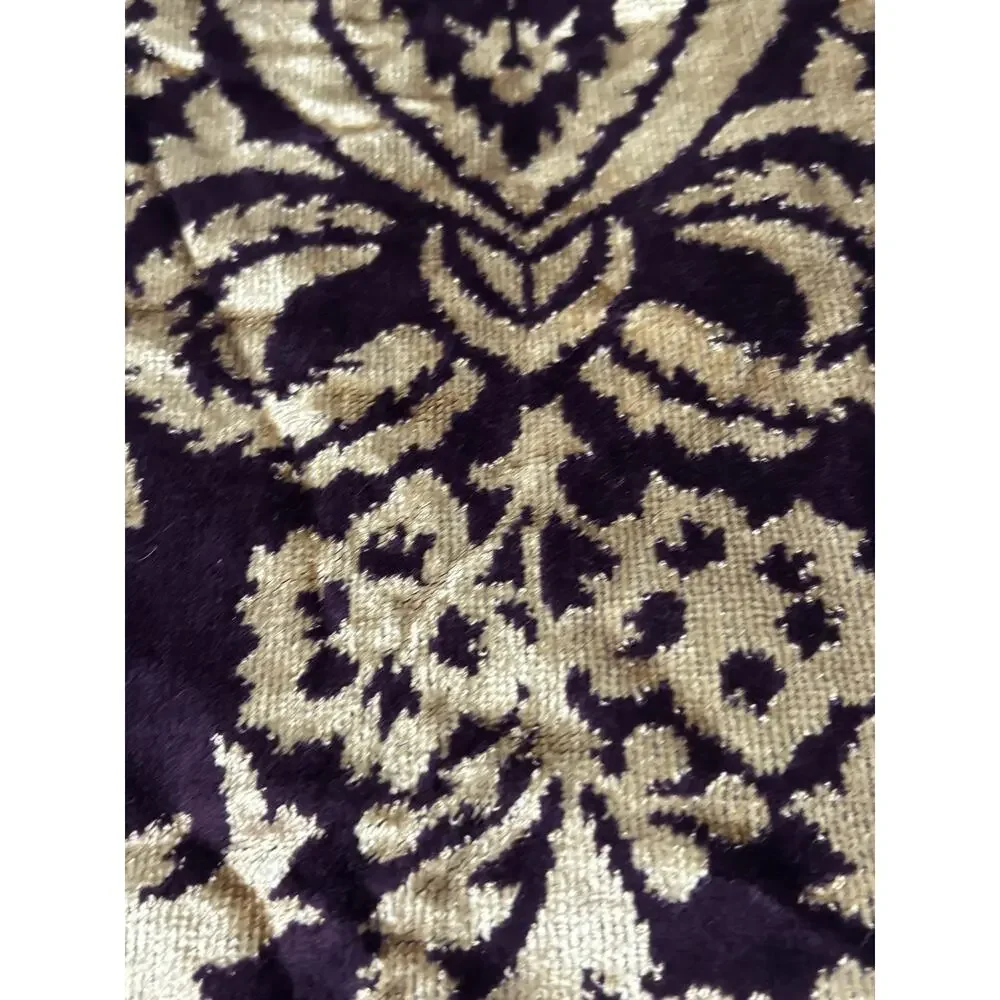 Well dressed home purple gold Greek key hand towel nwot cotton viscose blend